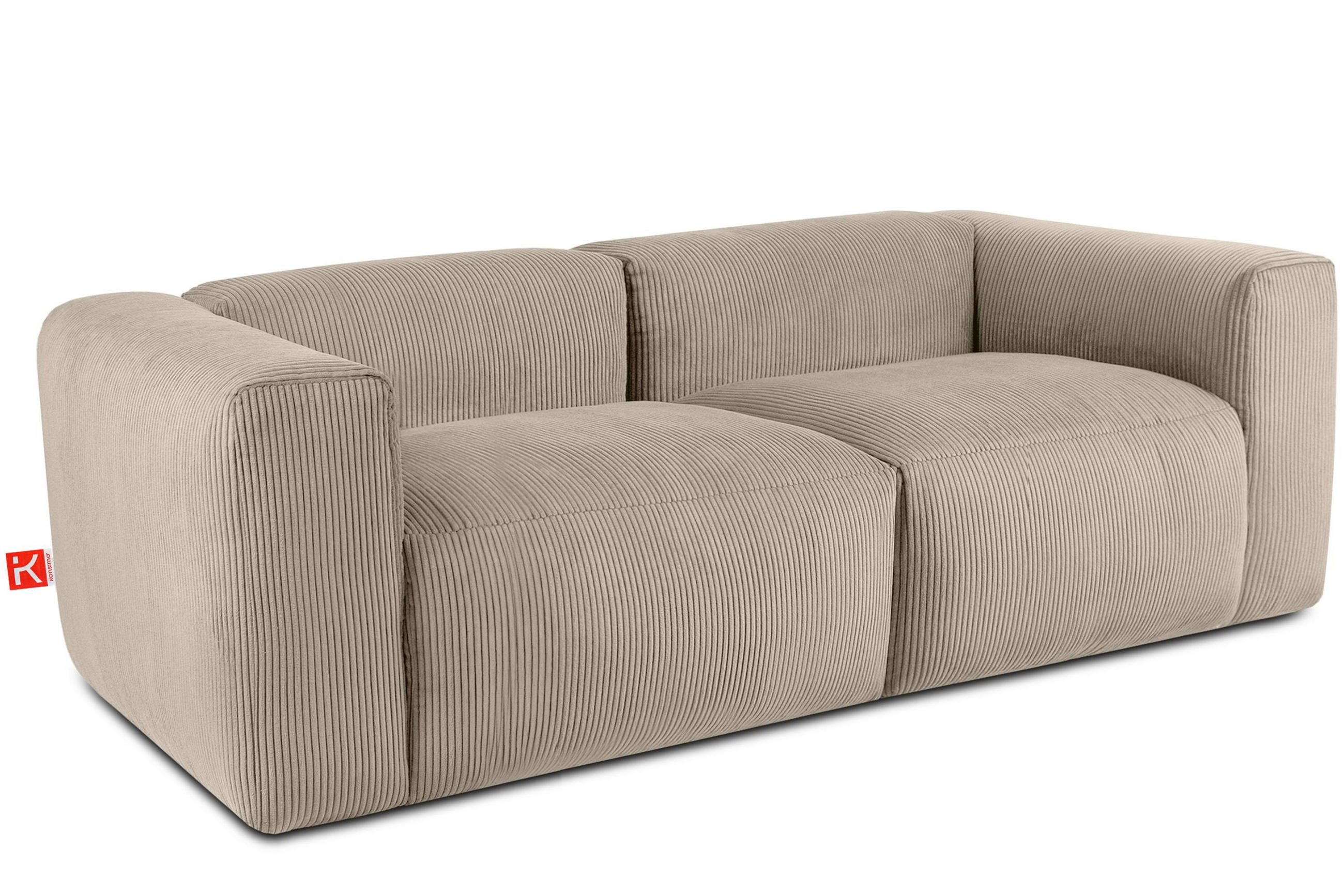2,5-SITZER-MODULSOFA BUFFO mit extrem weicher und bequemer Sitzfläche, Kordstoff, beige - Beige, Textil (250/73/96cm) - KONSIMO®