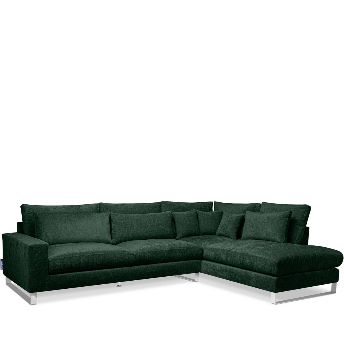 ECKSOFA RECHTS BRENTIS Chenille-Stoff, Grün - Grün, Textil (314/224cm) - KONSIMO®