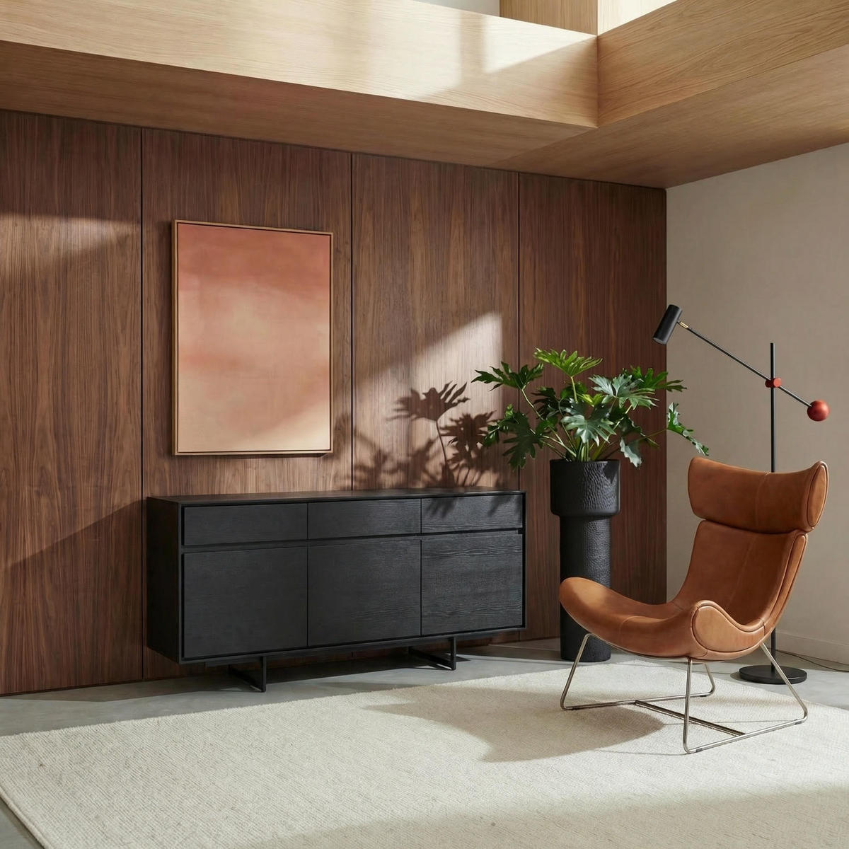 SIDEBOARD Schwarz - Schwarz, Holzwerkstoff/Metall (155/82/45cm) - Furnhouse