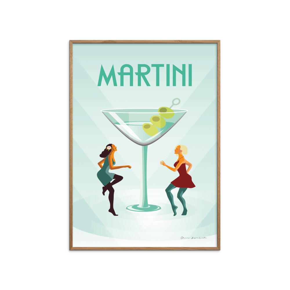 POSTER mit Rahmen Wild Apple - Martini - Eichefarben/Grün, Holz/Papier (70/100cm) - Poster&Frame