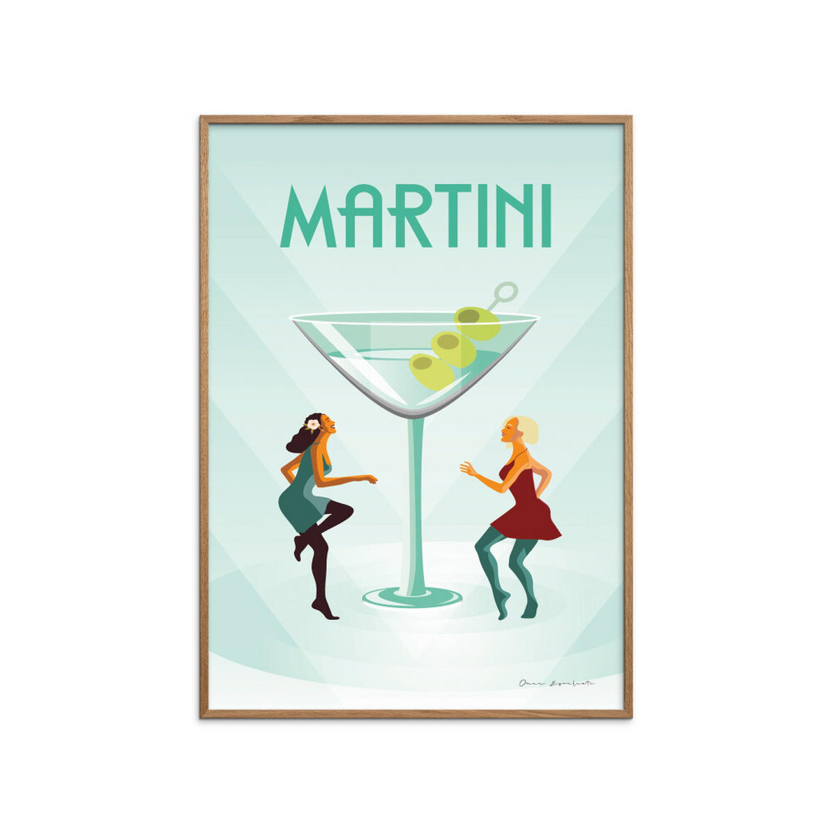 POSTER mit Rahmen Wild Apple - Martini - Eichefarben/Grün, Holz/Papier (70/100cm) - Poster&Frame
