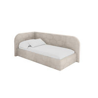 EINZELLBETT Jugendbett mit Bettkasten und Matratze H3/H4, Rechts - JAXY 90x200 Beige - Sandfarben, Holzwerkstoff/Textil (90/200cm) - ALTDECOR