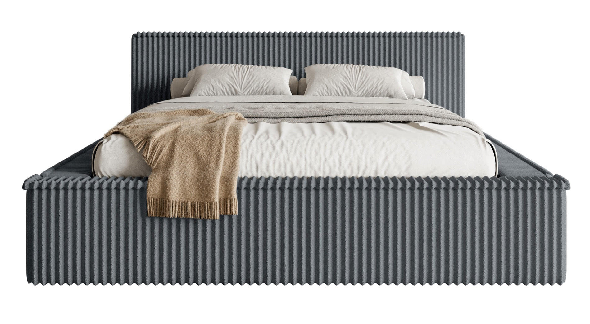 POLSTERBETT AFFOLIO Grau 180x200 cm - Schwarz/Grau, Holz/Textil (180/200cm) - Selsey
