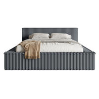 POLSTERBETT AFFOLIO Grau 180x200 cm - Schwarz/Grau, Holz/Textil (180/200cm) - Selsey