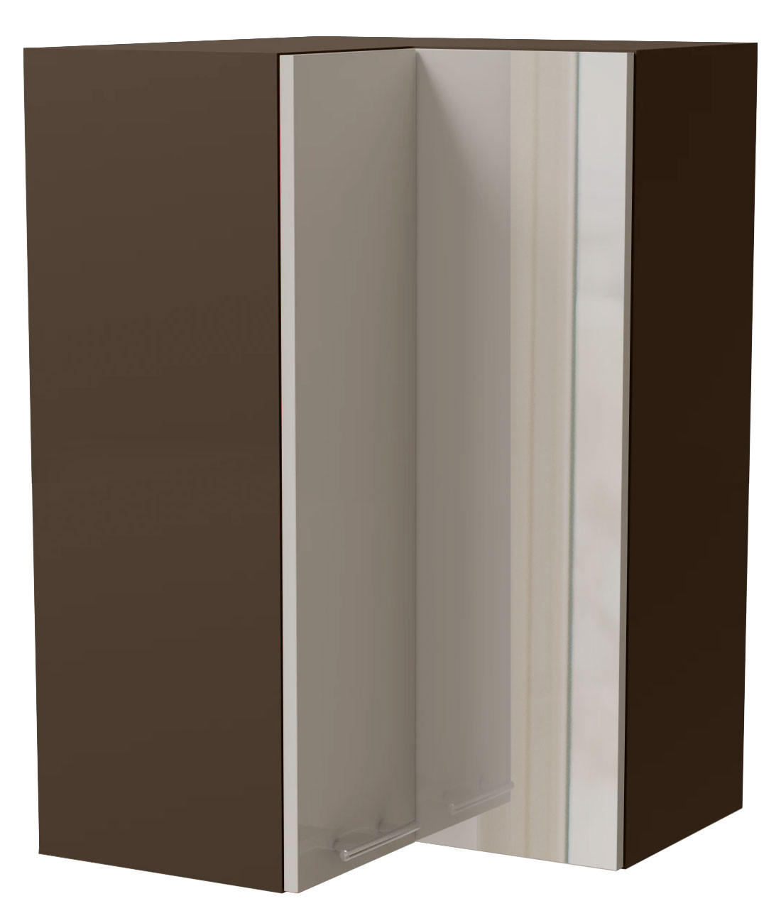 ECKHÄNGESCHRANK Brerra W14/60 Lava / RAL 9001 creme Hochglanz 60 / 60 / 96cm - Dunkelgrau/Creme, Holz/Holzwerkstoff (60/96/60cm) - Feldmann-Wohnen
