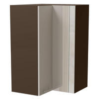 ECKHÄNGESCHRANK Brerra W14/60 Lava / RAL 9001 creme Hochglanz 60 / 60 / 96cm - Dunkelgrau/Creme, Holz/Holzwerkstoff (60/96/60cm) - Feldmann-Wohnen