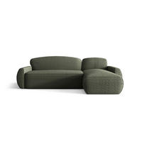 ECKSOFA mit Schlaffunktion LUCAS Quelle 37 Rechts - Dunkelgrün, Textil (240/145cm) - Bedante
