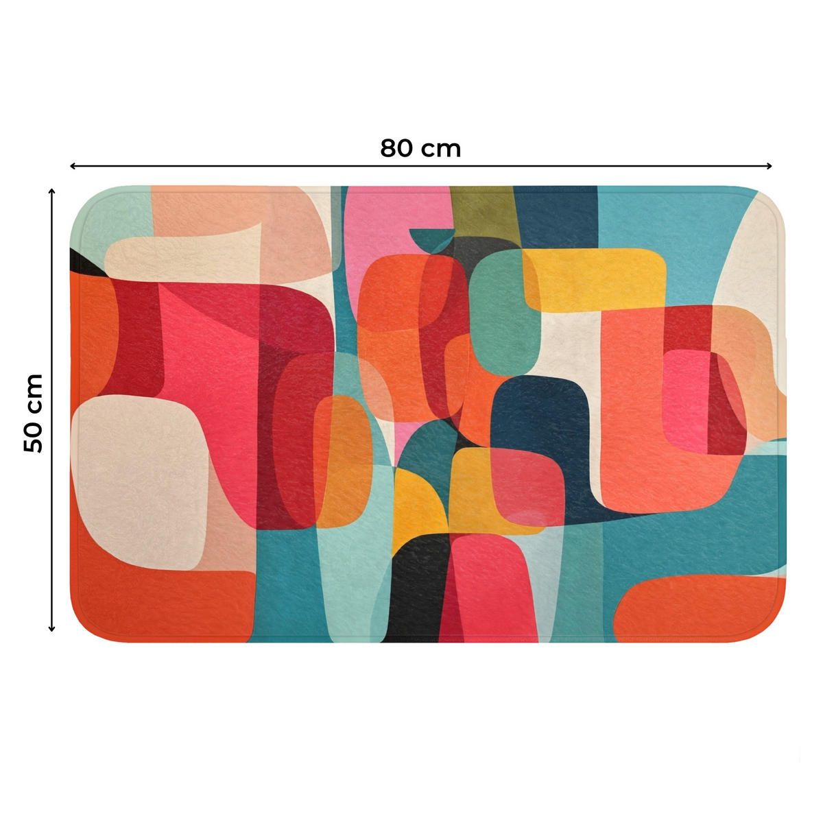 WC PŘEDLOŽKA Tvary - barevné - abstraktní - letadla 80x50 cm - různobarevná, textil/plast (80/1cm) - OnlyWow