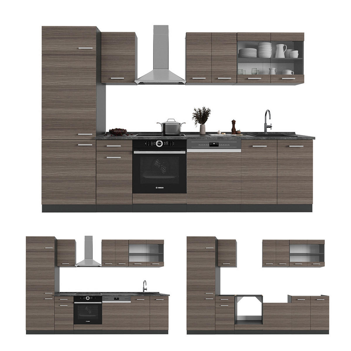 Anthrazit/Grau, Holzwerkstoff (300/81.6/60cm) - Vicco