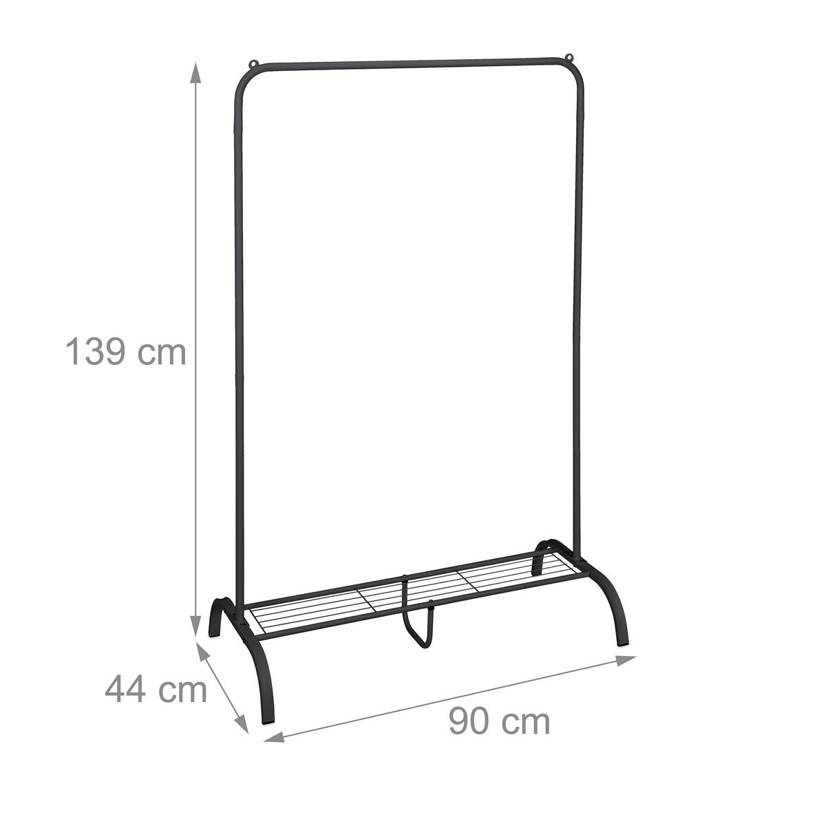 KLEIDERSTÄNDER - Schwarz, Metall (90/139/44cm) - Relaxdays