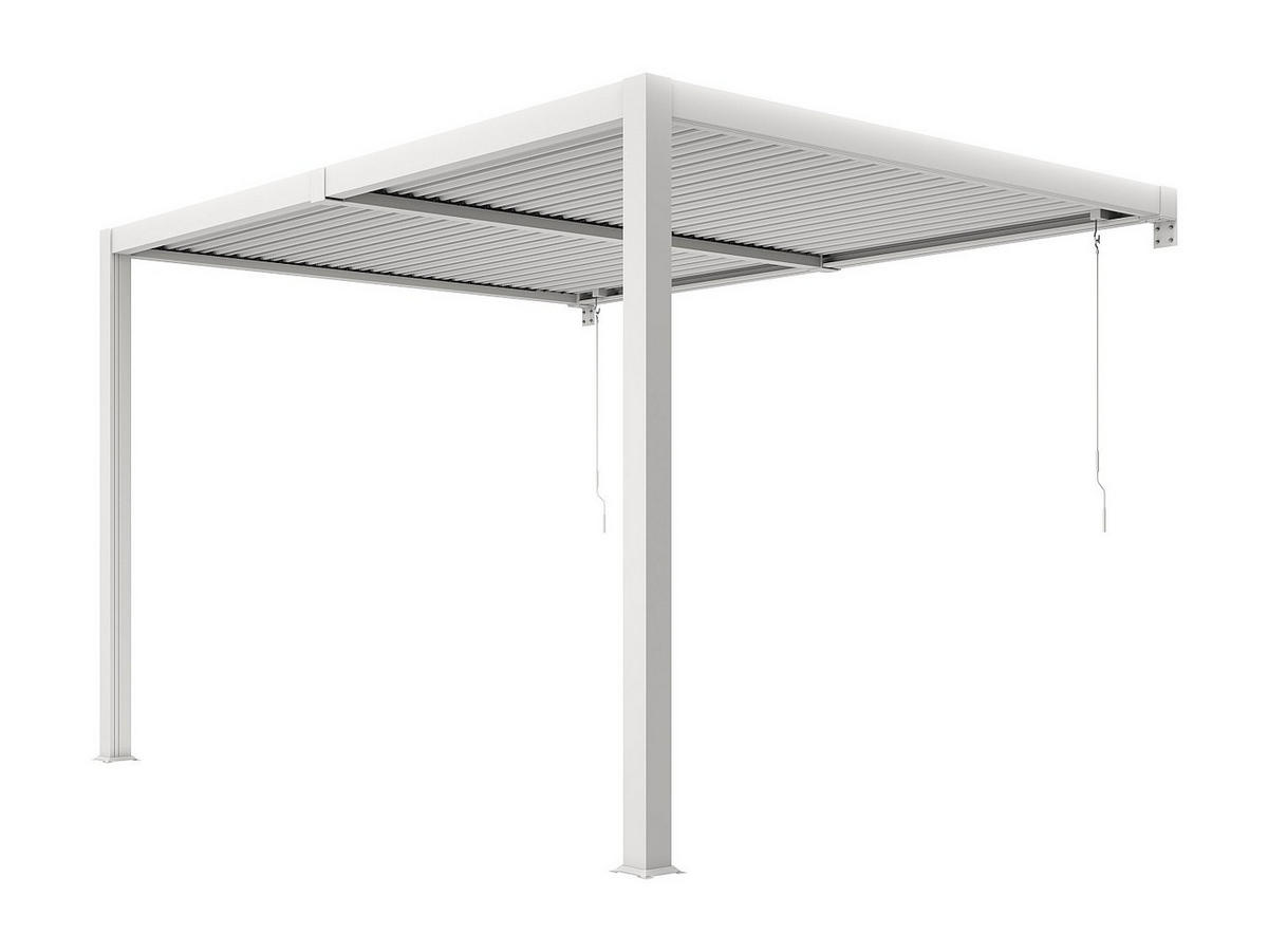 ANLEHNENDE Pergola - 400 cmcm x 300 cmcm - Metall, Metall - Weiß - SERADO - Weiß, Metall (400/250/300cm) - Vente-Unique