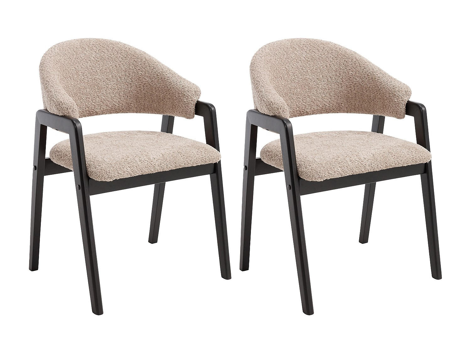 STUHL - 56 cmcm x 53.5 cmcm - Stoff - Taupe - SOLUNA - Schwarz/Braun, Textil (56/82/53.5cm) - Vente-Unique