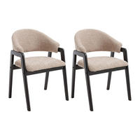 STUHL - 56 cmcm x 53.5 cmcm - Stoff - Taupe - SOLUNA - Schwarz/Braun, Textil (56/82/53.5cm) - Vente-Unique