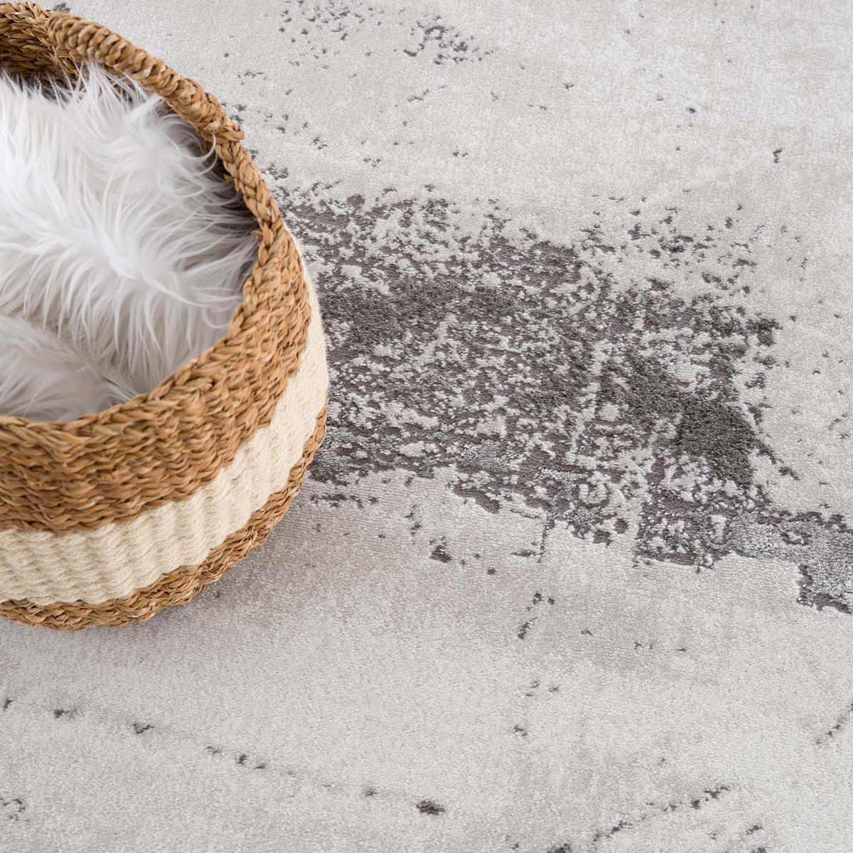 KURZFLOR-TEPPICH Chic 176 Grau 80x300 cm - Grau, Textil (80/300cm) - carpet city
