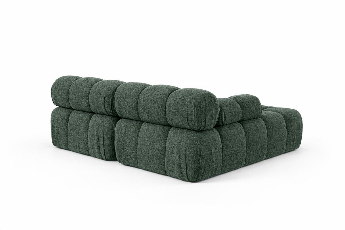 ECKSOFA L-Form Mini II Modular, Bouclé-Stoff Abriamo, Dunkelgrün, Links, Selia - Dunkelgrün, Holz (190/160cm) - Kaiser Möbel