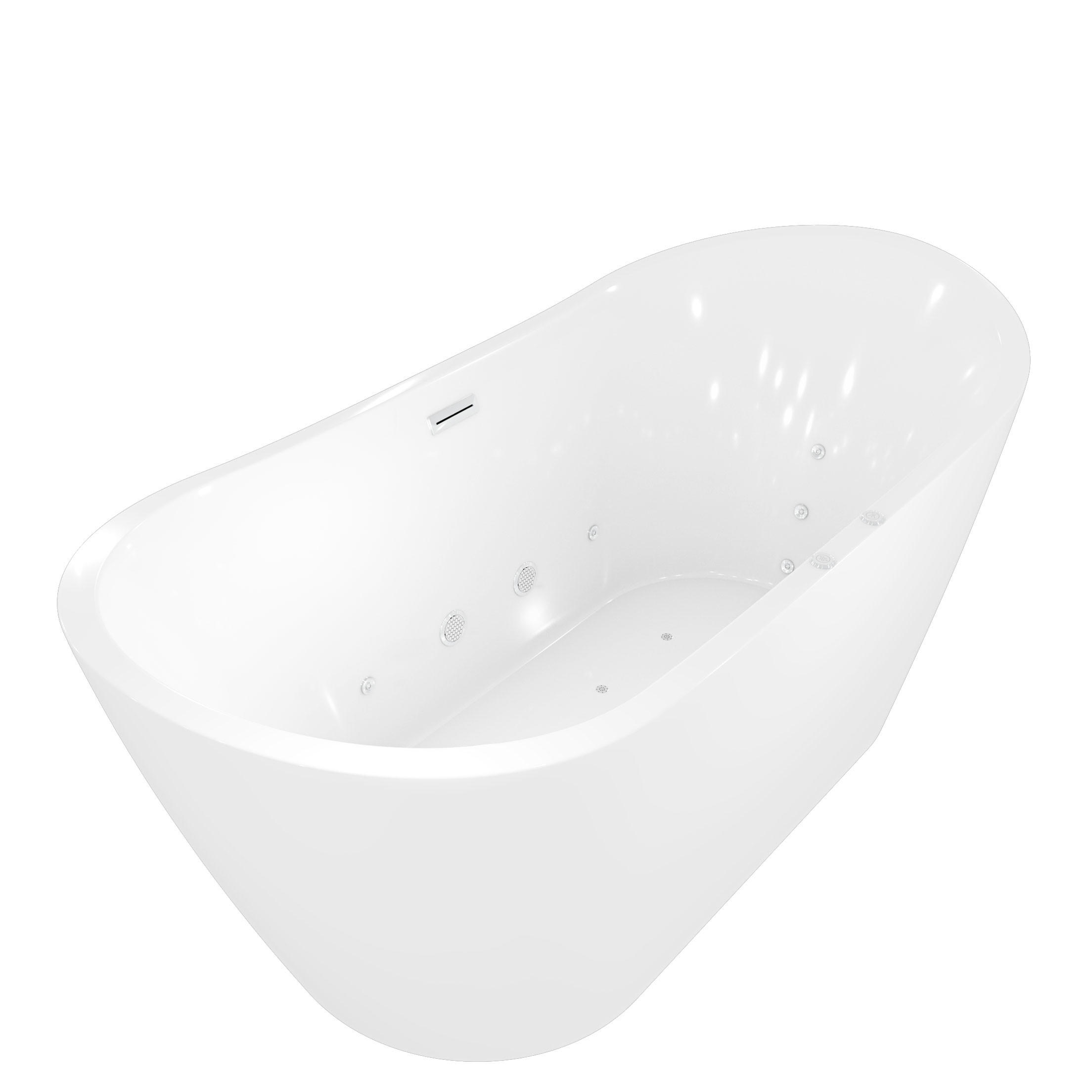 FREISTEHENDE Badewanne Wanne F23 180x92cm Whirlpool - Weiß, Glas/Kunststoff (80/72/180cm) - AcquaVapore by Sandra Jentho