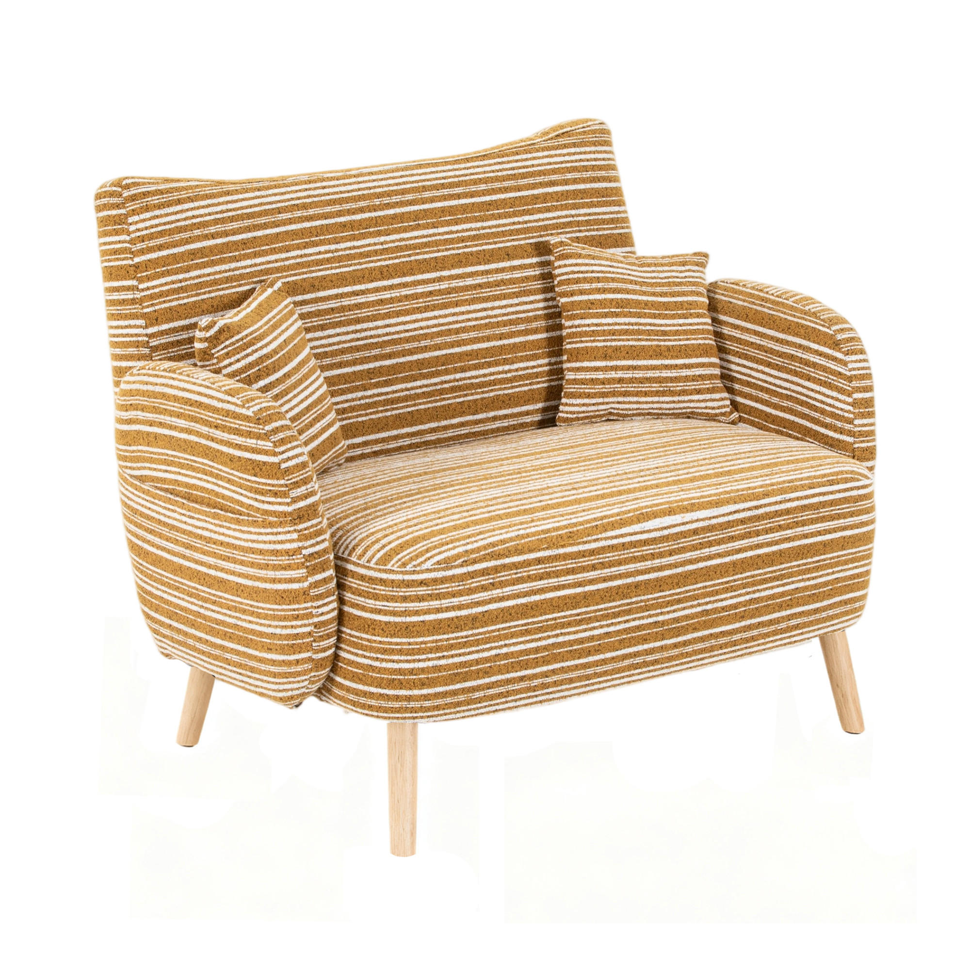 2-SITZER SOFA boucle senfgelb kompakt 121cm - Gelb, Textil (121/87/81.5cm) - Urban Meuble