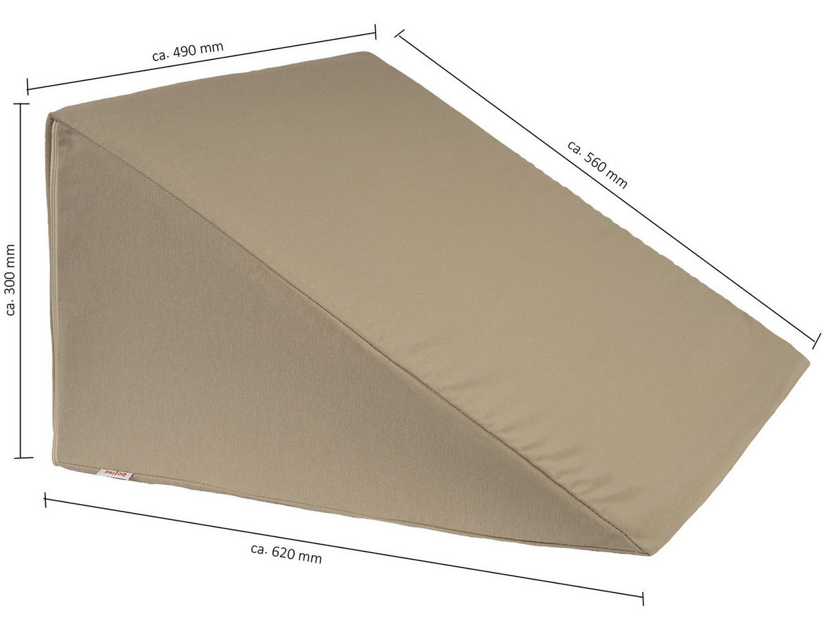 KEILKISSENHÜLLE Wunschton silber 62/49/30 cm - Grau, Textil (49/62cm) - beties Heimtextil
