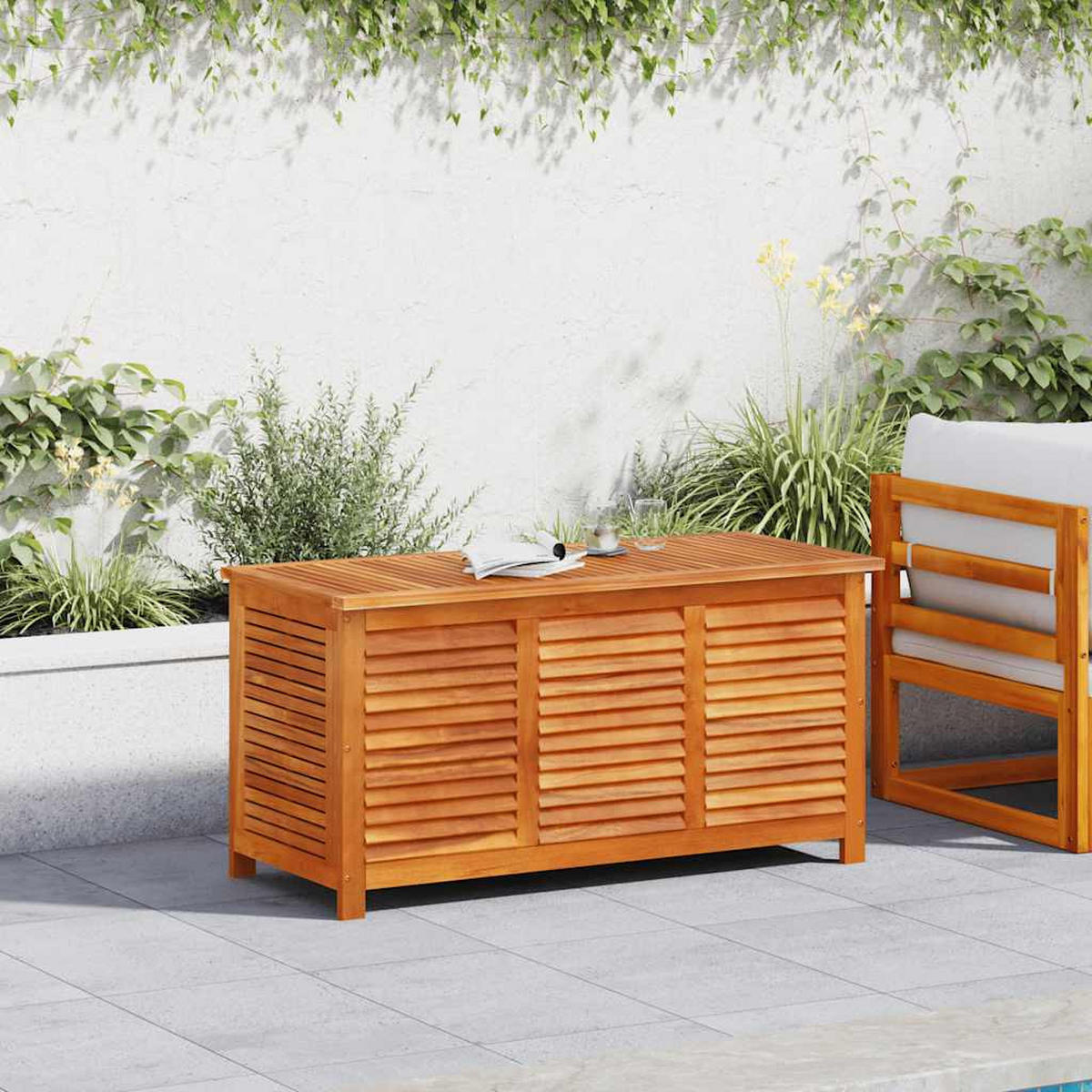 GARTENBOX Mit Lüftungsschlitzen 113/50/56 Cm Massivholz Akazie - Braun, Holz (50/56/113cm) - vidaXL