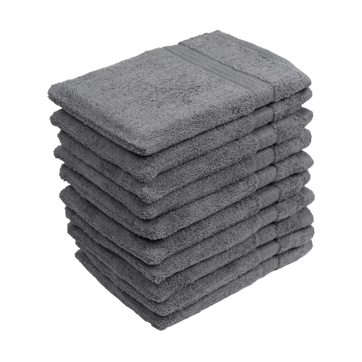 WASCHLAPPEN 16x21 cm aus 100% Baumwolle 500g/m2, 10er Set Waschhandschuhe Anthrazit - Anthrazit, Textil (16/21cm) - Carpe Sonno