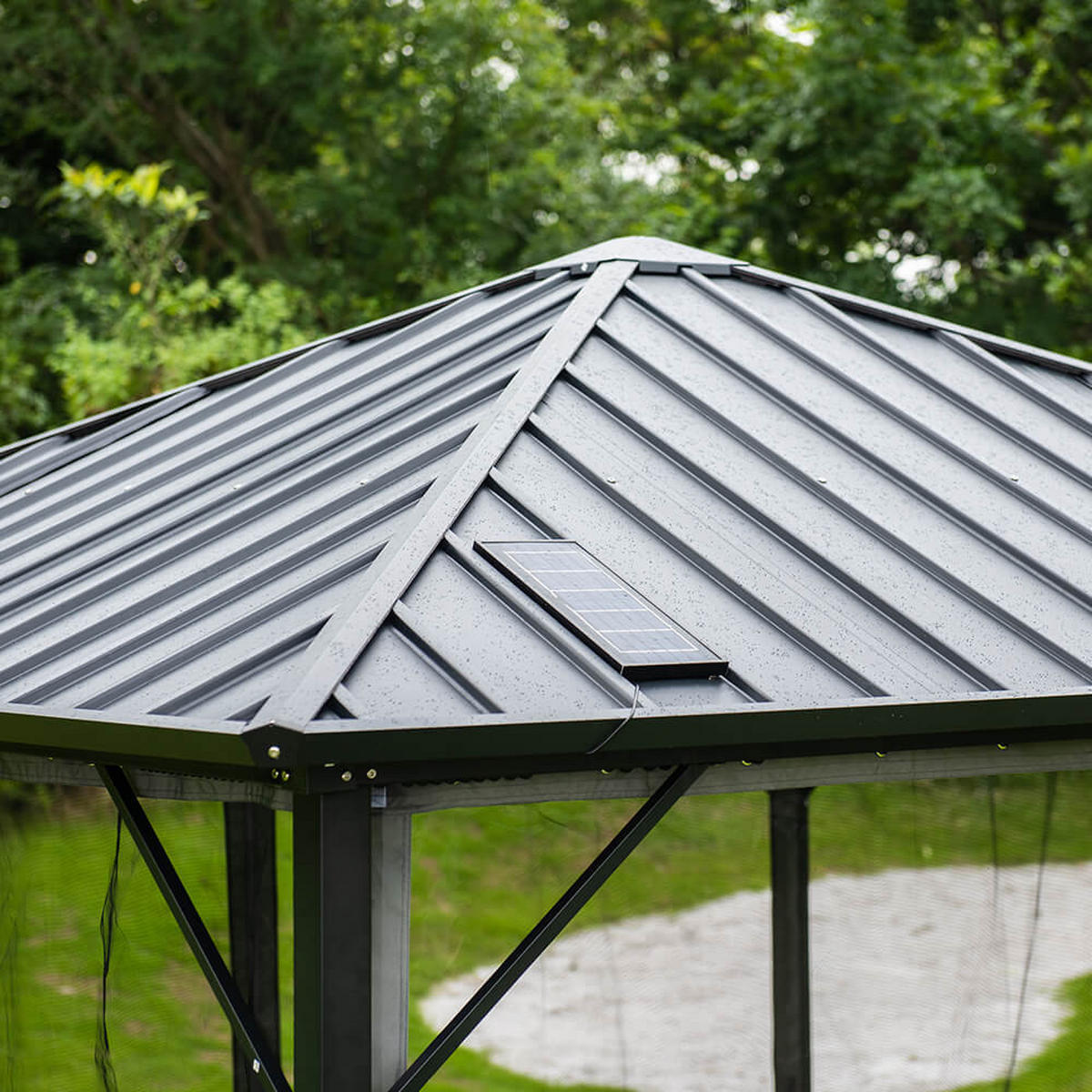 PAVILLON AZUR - Anthrazit, Metall (298/268/298cm) - Home Deluxe