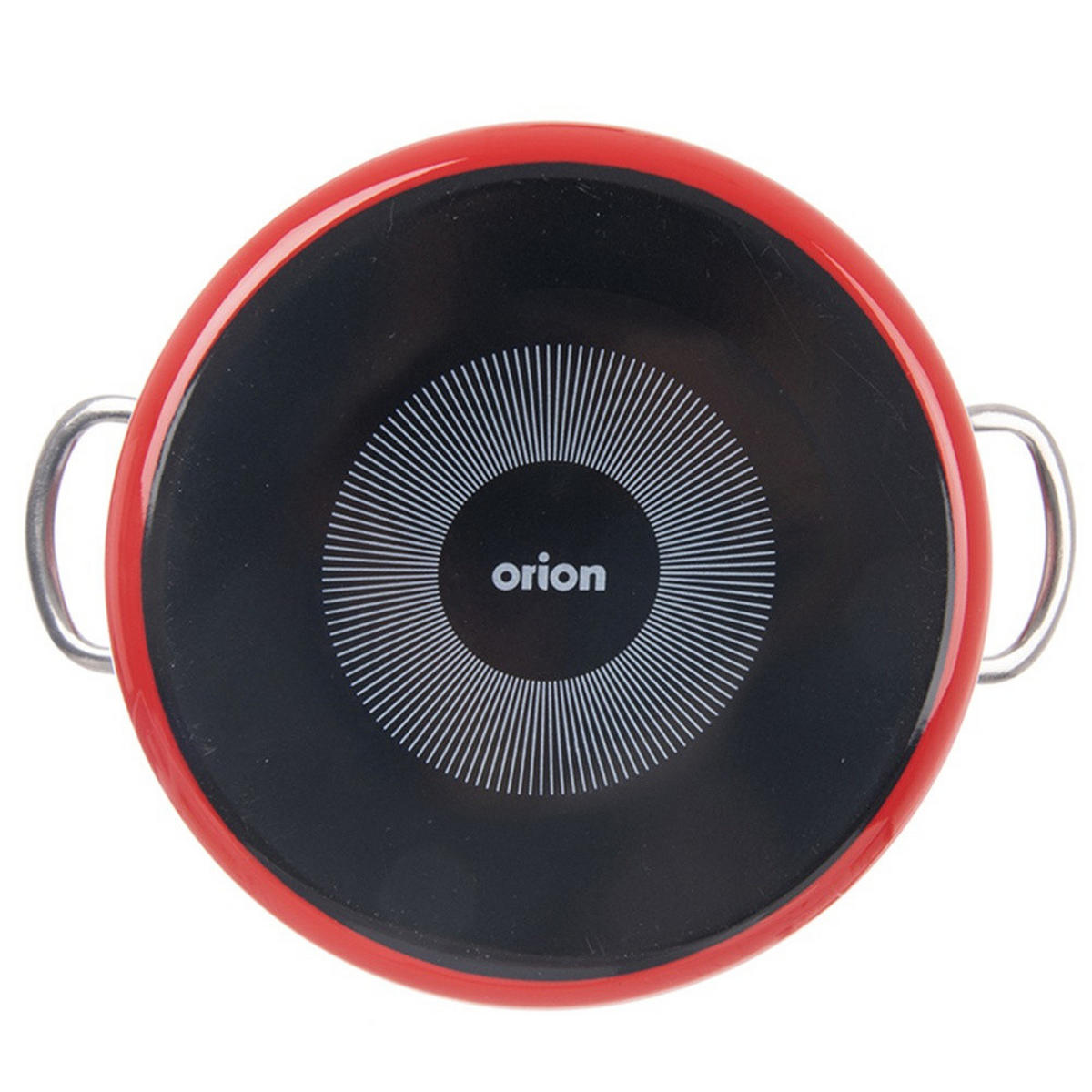 EMAILLIERTOPF Tecka mit weißen Punkten rot - Rot, Metall (22cm) - Orion 