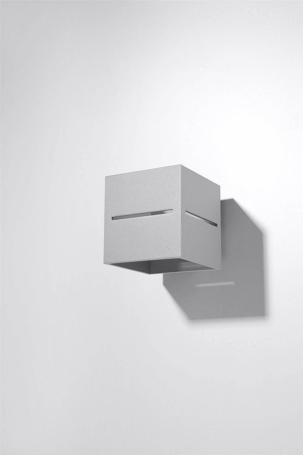 WANDLEUCHTE Aluminium Grau Up & Down - Grau, Metall (10/12/10cm) - Sollux Lighting