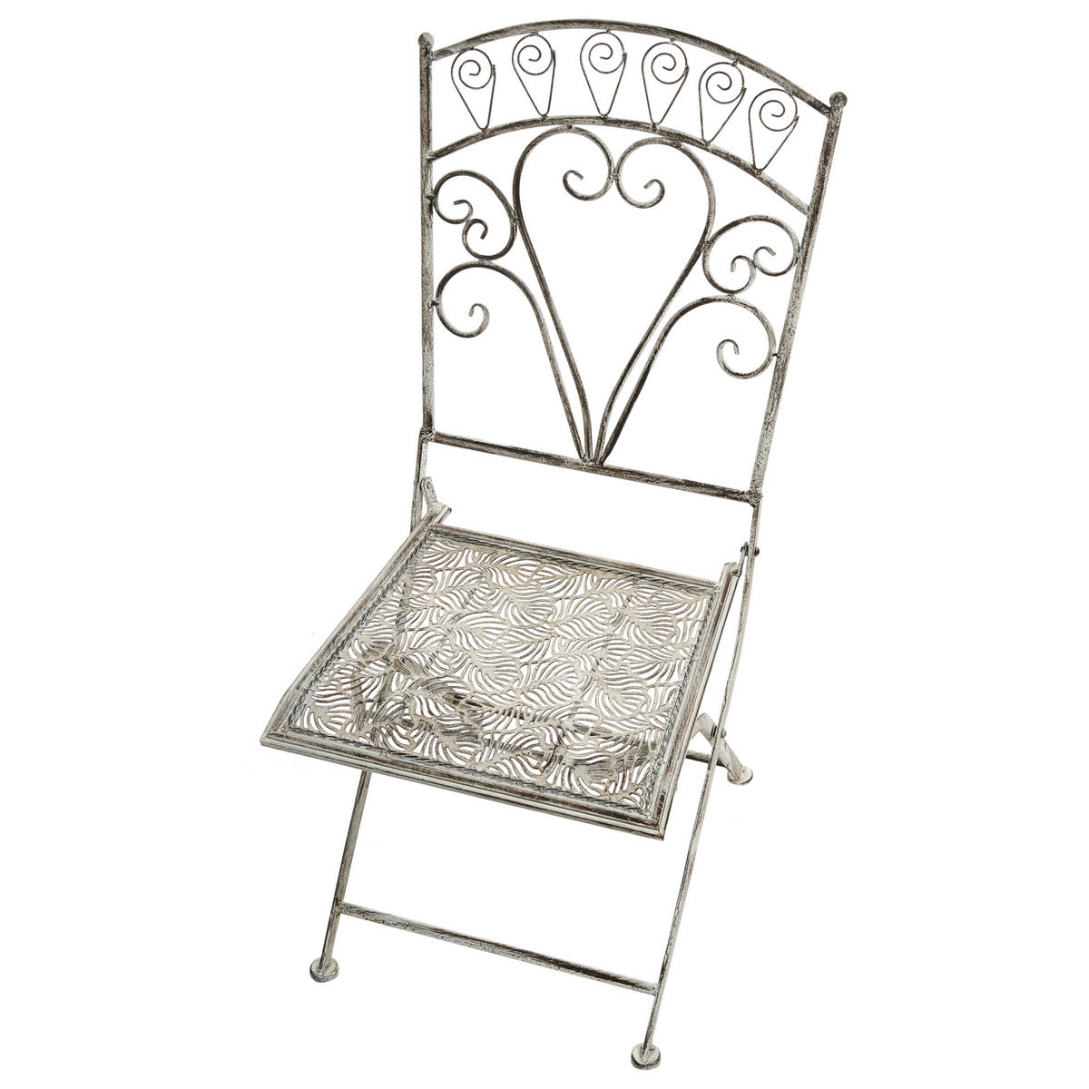 GARTENSTUHL 2er-Set Grau Nurra - Grau, Metall (42/92/47cm) - Beliani