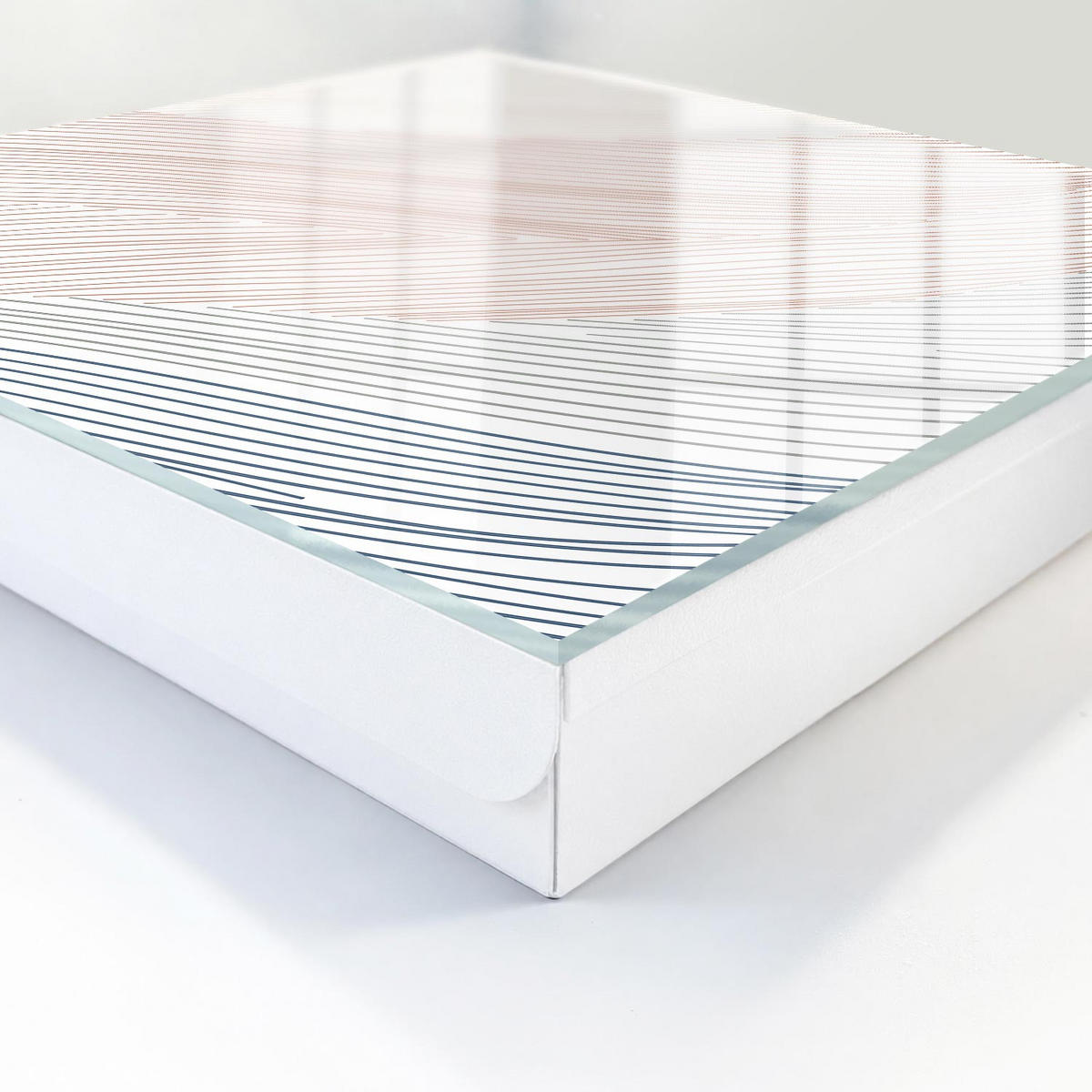 SCHLÜSSELBOX Weiß 30x30 cm – Türöffnung nach rechts - Wellenlinien - Beige, Metall (30/30/5cm) - TULUP