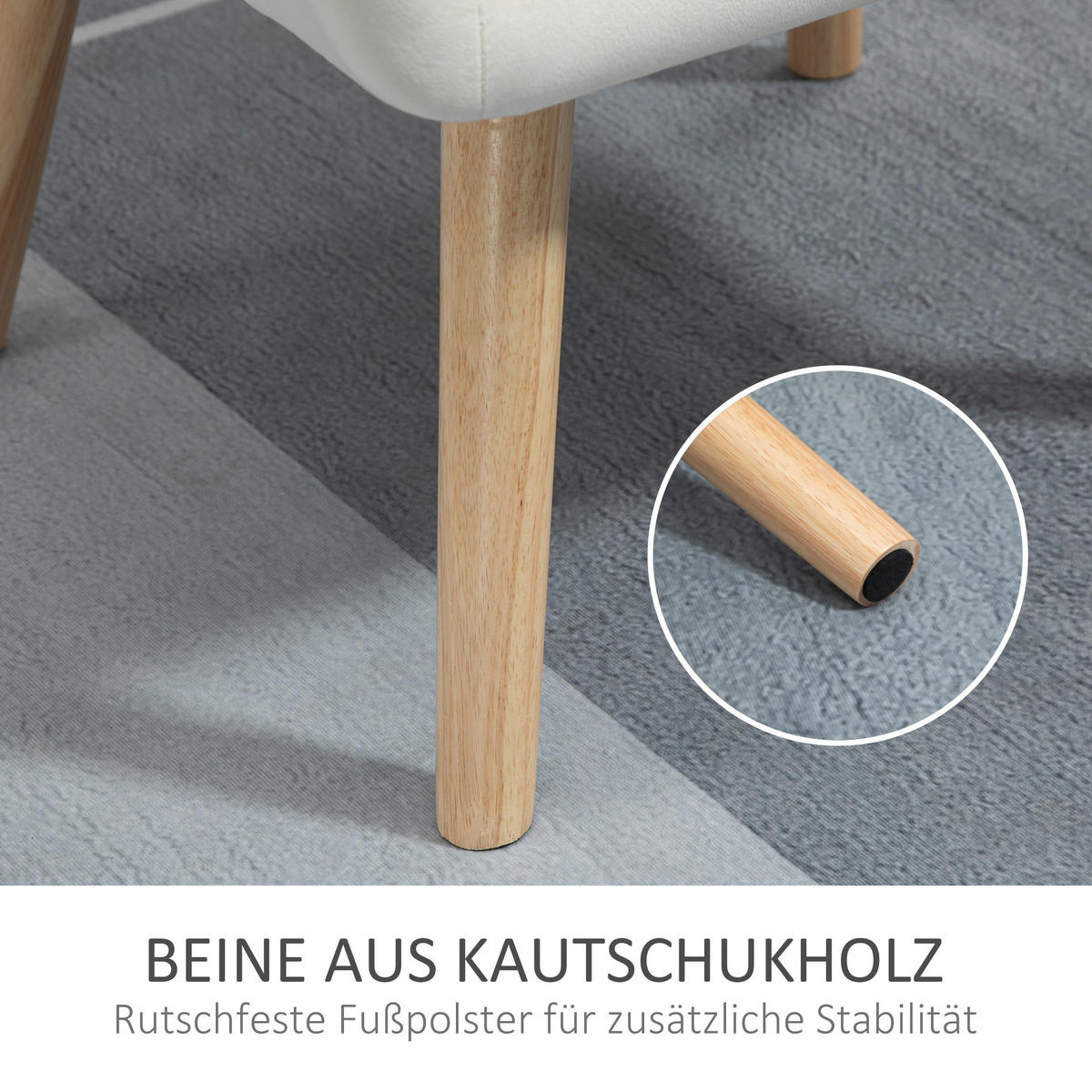 EINZELSESSEL, Relaxsessel, Sessel, Creme - Creme, Kunststoff (62/72.5/64cm) - HOMCOM
