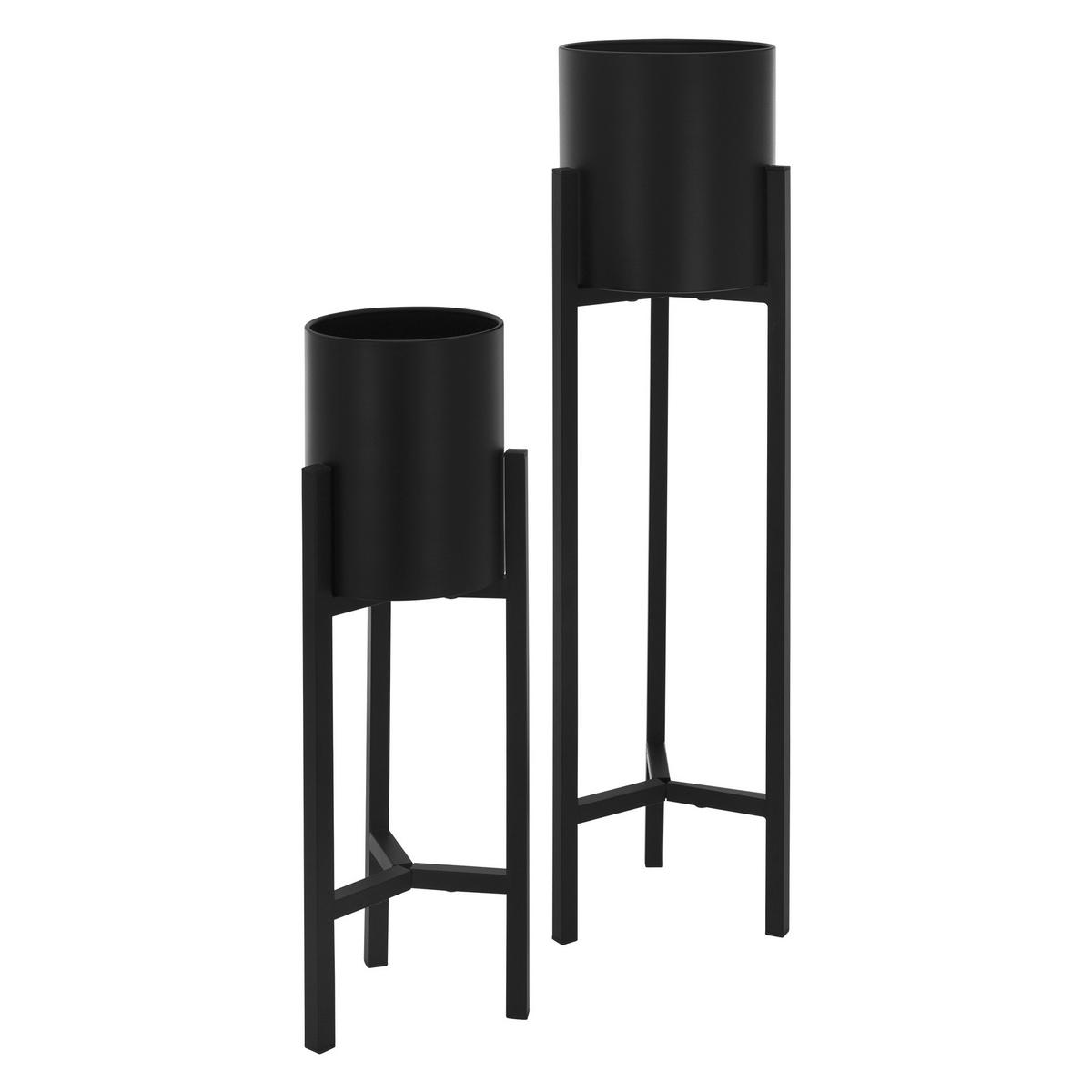 BLUMENSTÄNDER Schwarz 2er Set - Schwarz, Metall (20/20/76cm) - ML-DESIGN