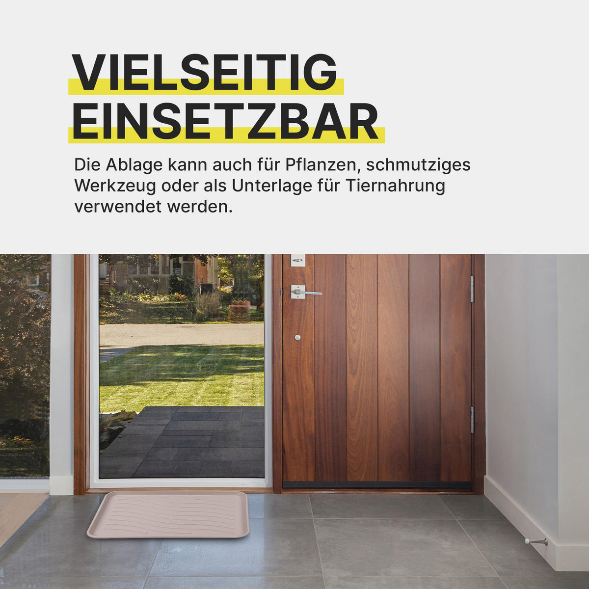 SCHUHABTROPFSCHALE mit hohem Rand (50x38x2,5cm) Beige - Beige, Kunststoff (38/50cm) - Bestlivings