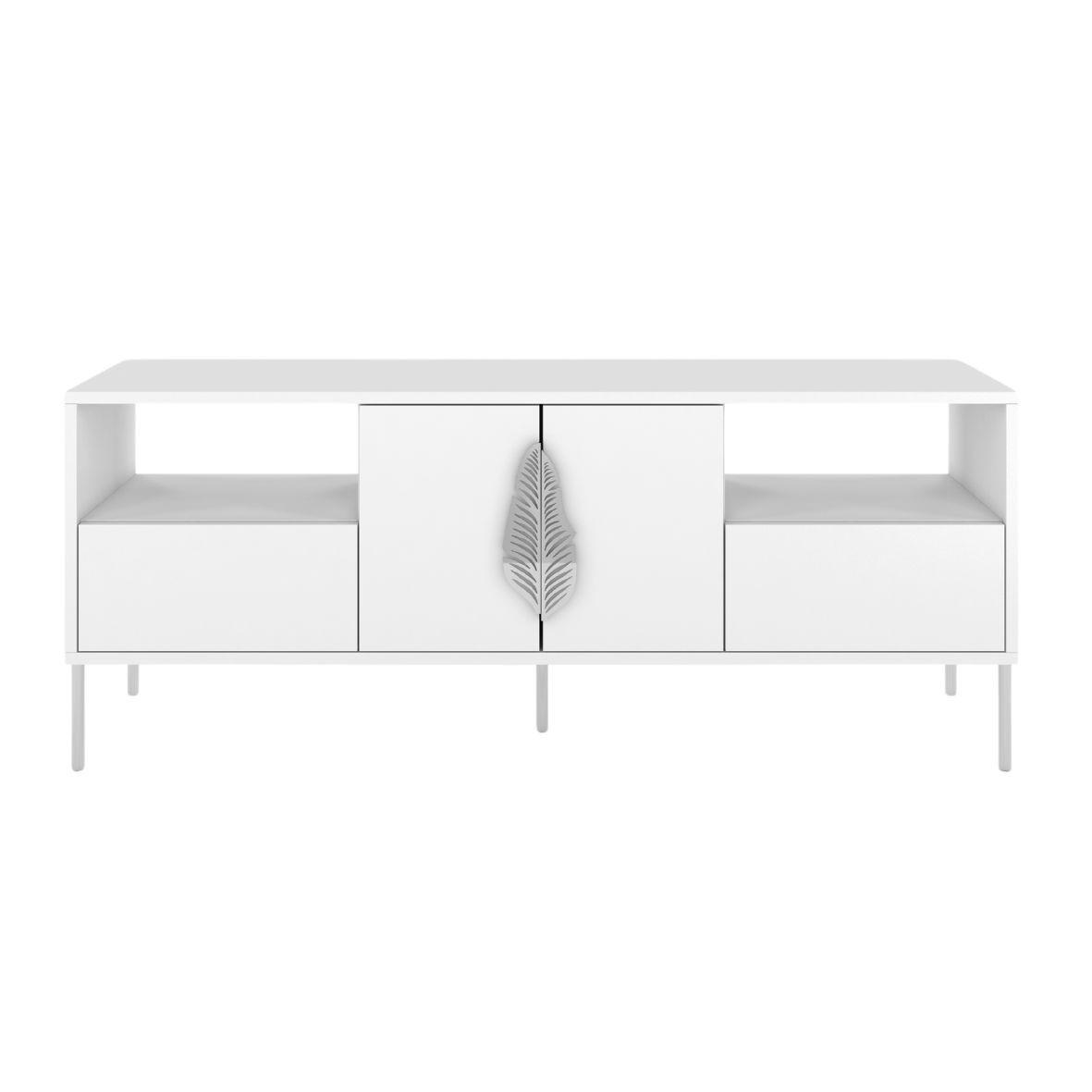 Skandica Lowboard Weiß, Silber 138x60x40 cm