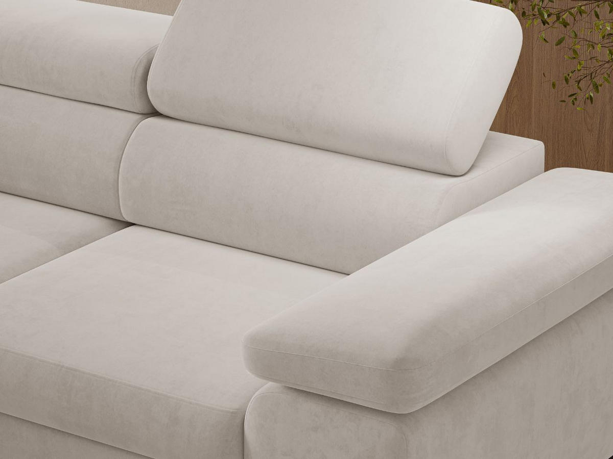 ECKSOFA Argon Ecru Links - Ecru/Beige, Holz/Textil (255/190cm) - Graingold
