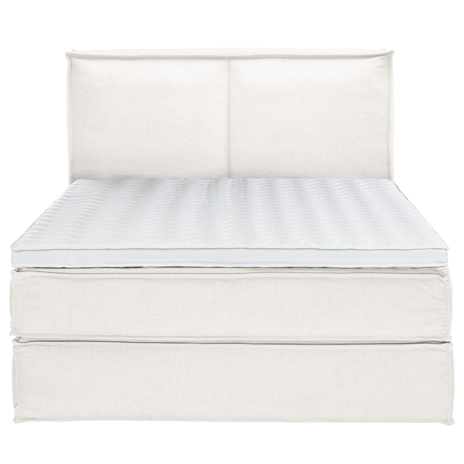 BOXSPRINGBETT mit Kopfteil - Premium - Weiß, Textil (160/200cm) - home24