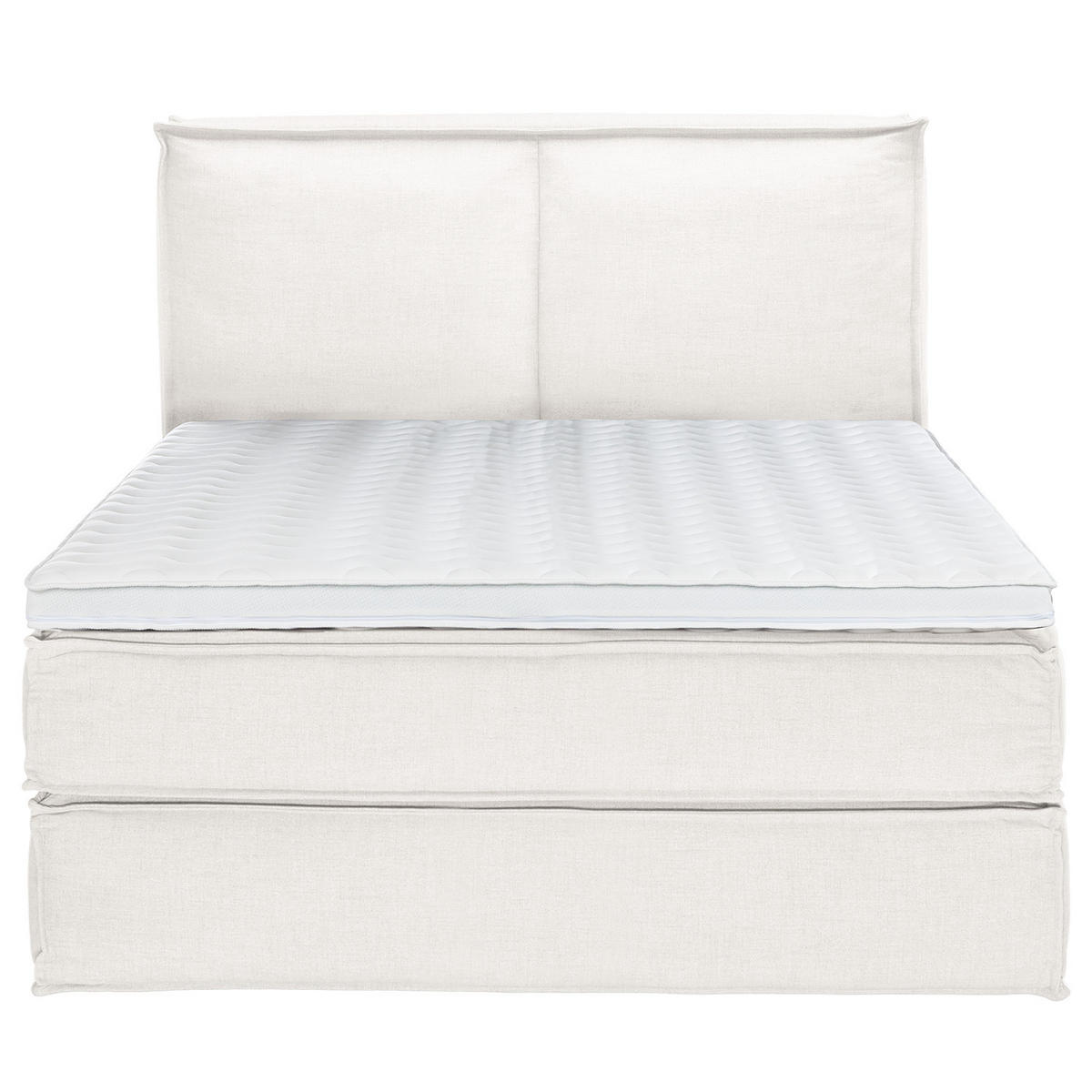 BOXSPRINGBETT mit Kopfteil - Premium - Weiß, Textil (160/200cm) - home24
