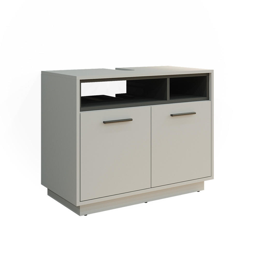 WASCHBECKENUNTERSCHRANK Beatrice Grau 80 x 64 cm - Grau, Holzwerkstoff (80/64/40cm) - Vicco