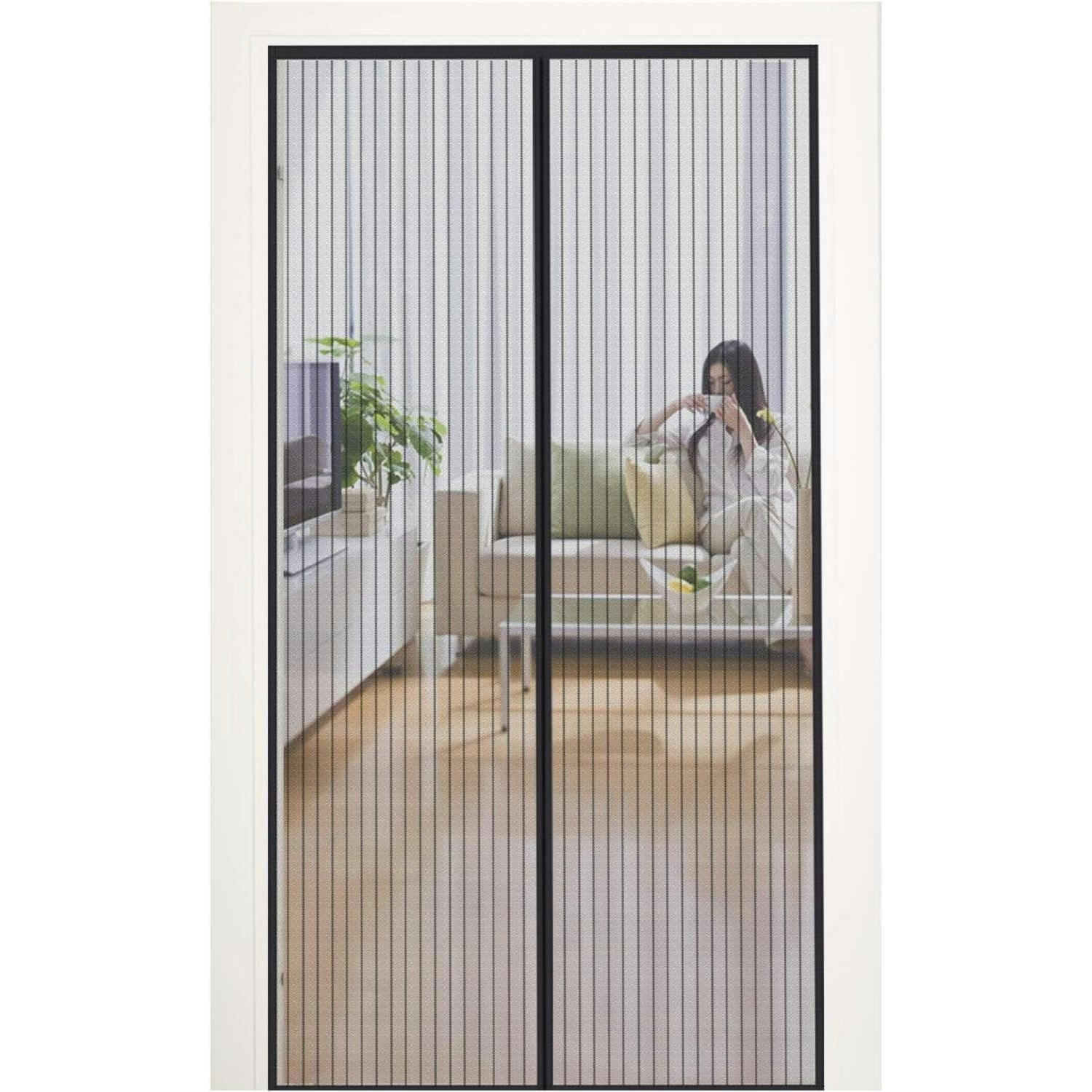FLIEGENGITTER Tür mit Magnetverschluss, Insektenschutz ohne Bohren in schwarz - Schwarz, Textil (120/240/1cm)
