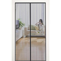 FLIEGENGITTER Tür mit Magnetverschluss, Insektenschutz ohne Bohren in schwarz - Schwarz, Textil (120/240/1cm)
