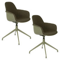 ESSZIMMERSTUHL Albert Kuip Swivel Armlehne Grün - 2 er Set - Grün, Textil (59.2/83.6/52cm) - Zuiver