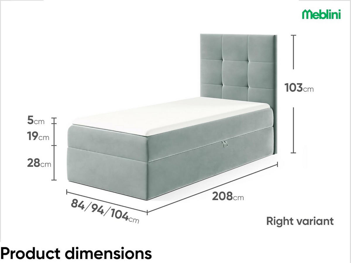 KINDERBETT MINO 2 - Blaugrau, Holzwerkstoff (94/208cm) - Meblini