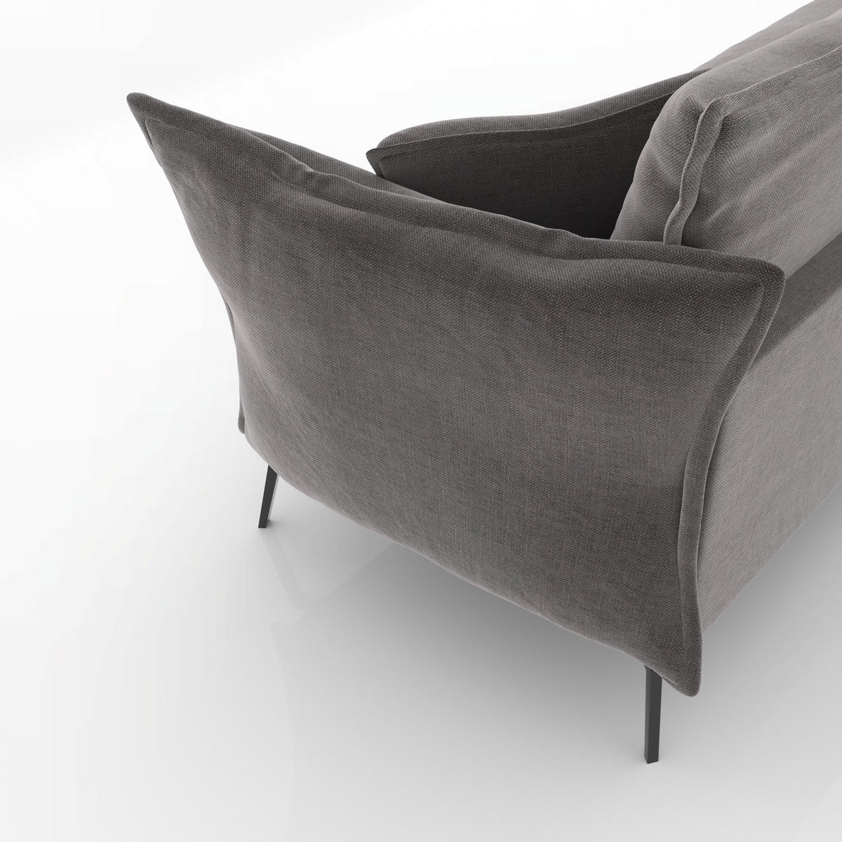 SCHLAFSOFA GERADE Samt Graphitgrau 180cm - Graphitfarben/Grau, Textil (180/90/105cm) - Sia Home