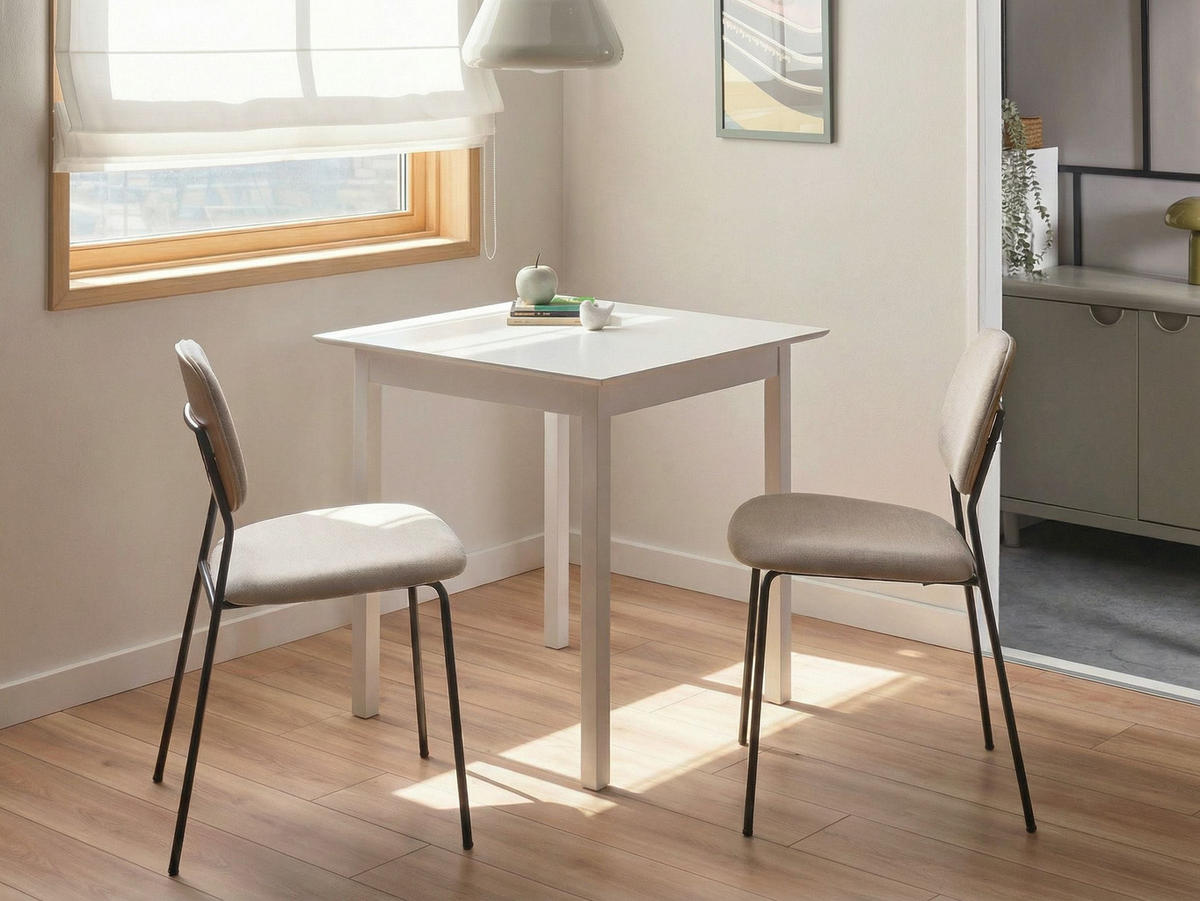 BLAGOVAONSKI STOL bijeli 75/75 cm borovo drvo Veritas - bijela, drvo (75/75/76cm) - Beliani