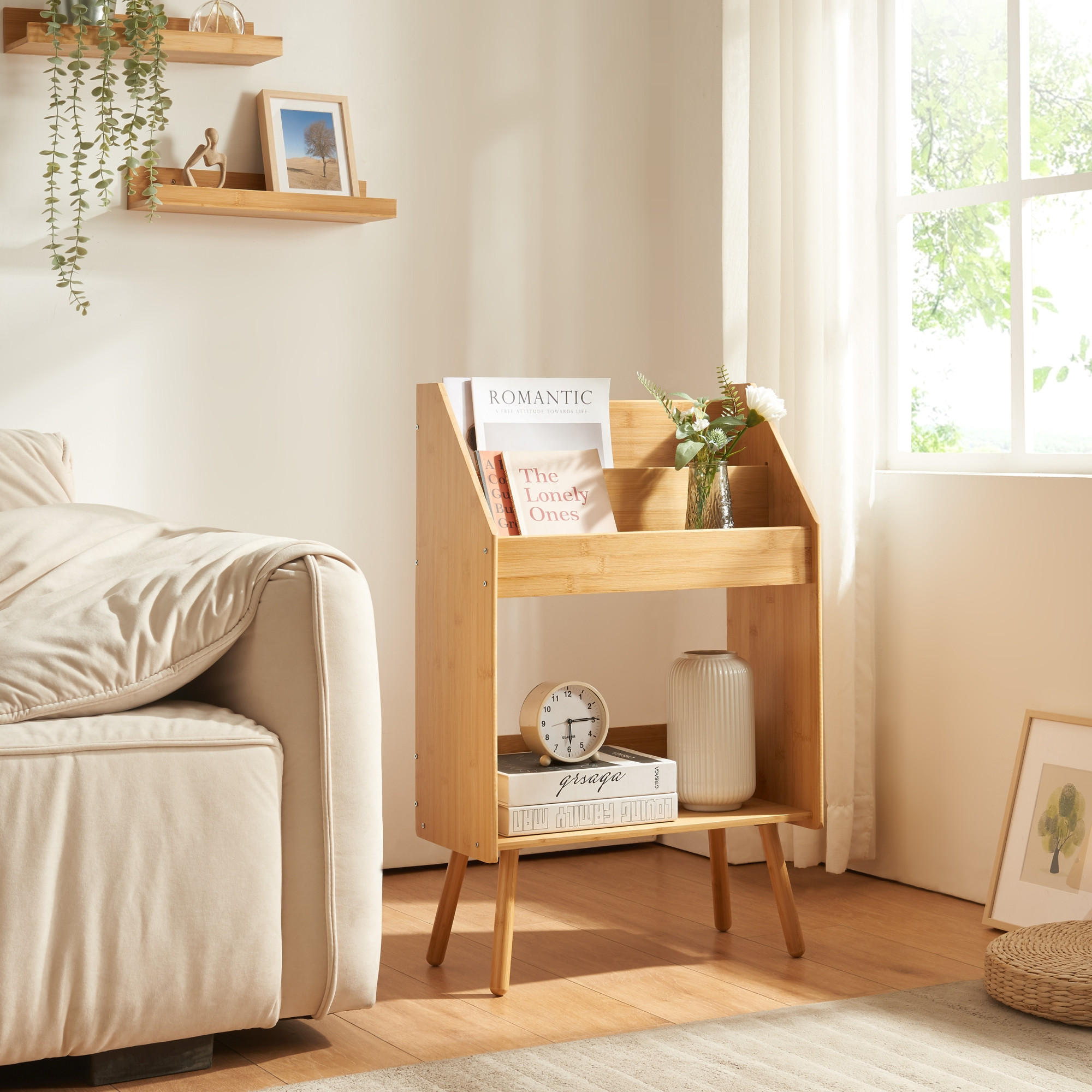 BEISTELLTISCH Inderøy - Naturfarben, Holz (25/50/80cm) - [en.casa]