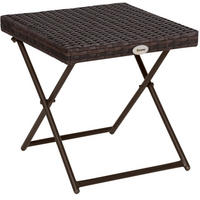 GARTENTISCH 40/40/40 cm klappbar in Rattanoptik mit robustem Metallgestell, Braun - Braun, Metall (40/40/40cm) - Redom