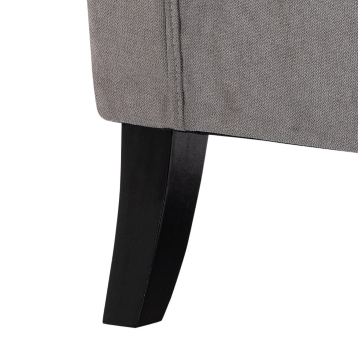 SESSEL OHRENSESSEL DE-06518 mit Armlehnen, Tufting, hoher Rückenlehne, Holzbeine Grau - Grau, Holz/Textil (86/102/74cm) - ComfortXL