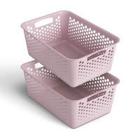 AUFBEWAHRUNGSKORB Rosa 37x26x17 cm - 2er Pack - Rosa, Kunststoff (26/17/37cm) - ProHome