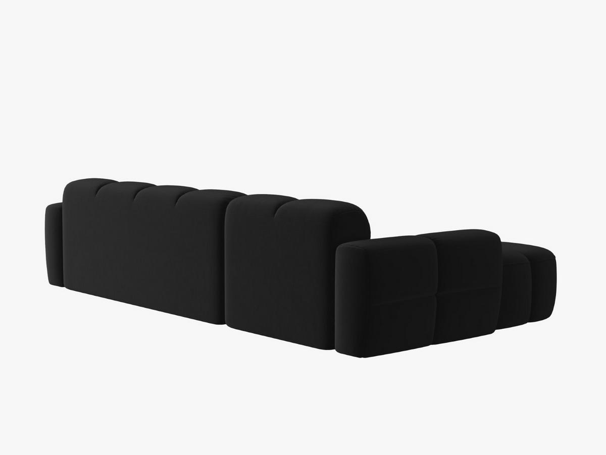 ECKSOFA links Lisa aus Samt schwarz 4 Sitzplätze - Schwarz, Textil (170/310cm) - Micadoni