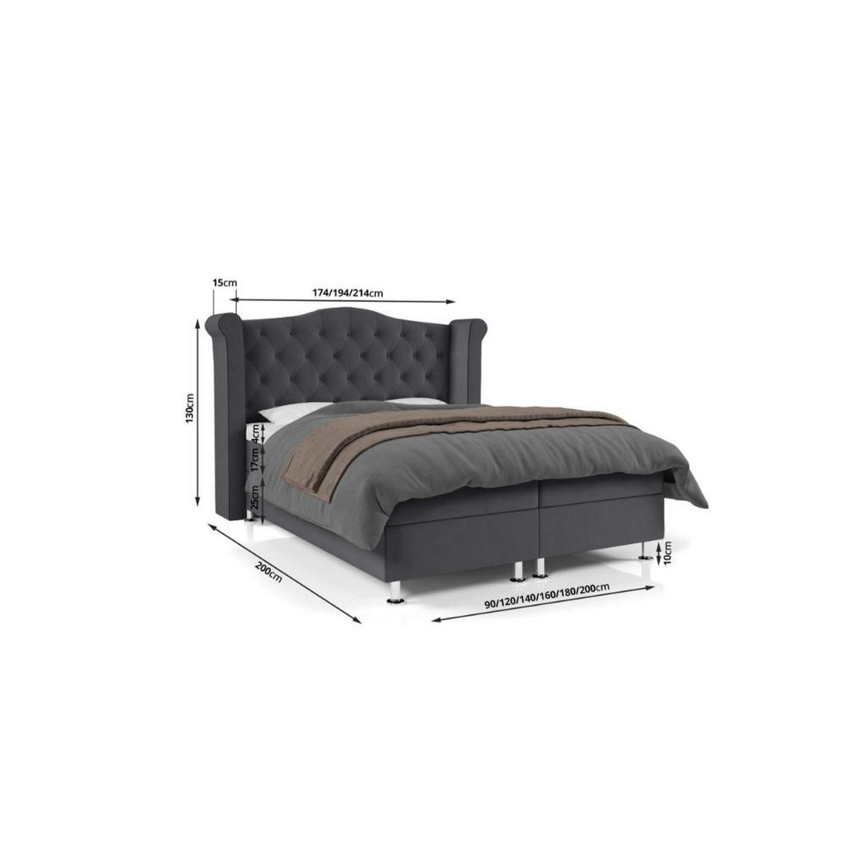 BOXBETT Saturn Bonellfederkern inkl. 7-Zonen Topper T-30 - BOXBETT mit Bettkasten - Grün, Holz/Holzwerkstoff (140/200cm) - Best For Home