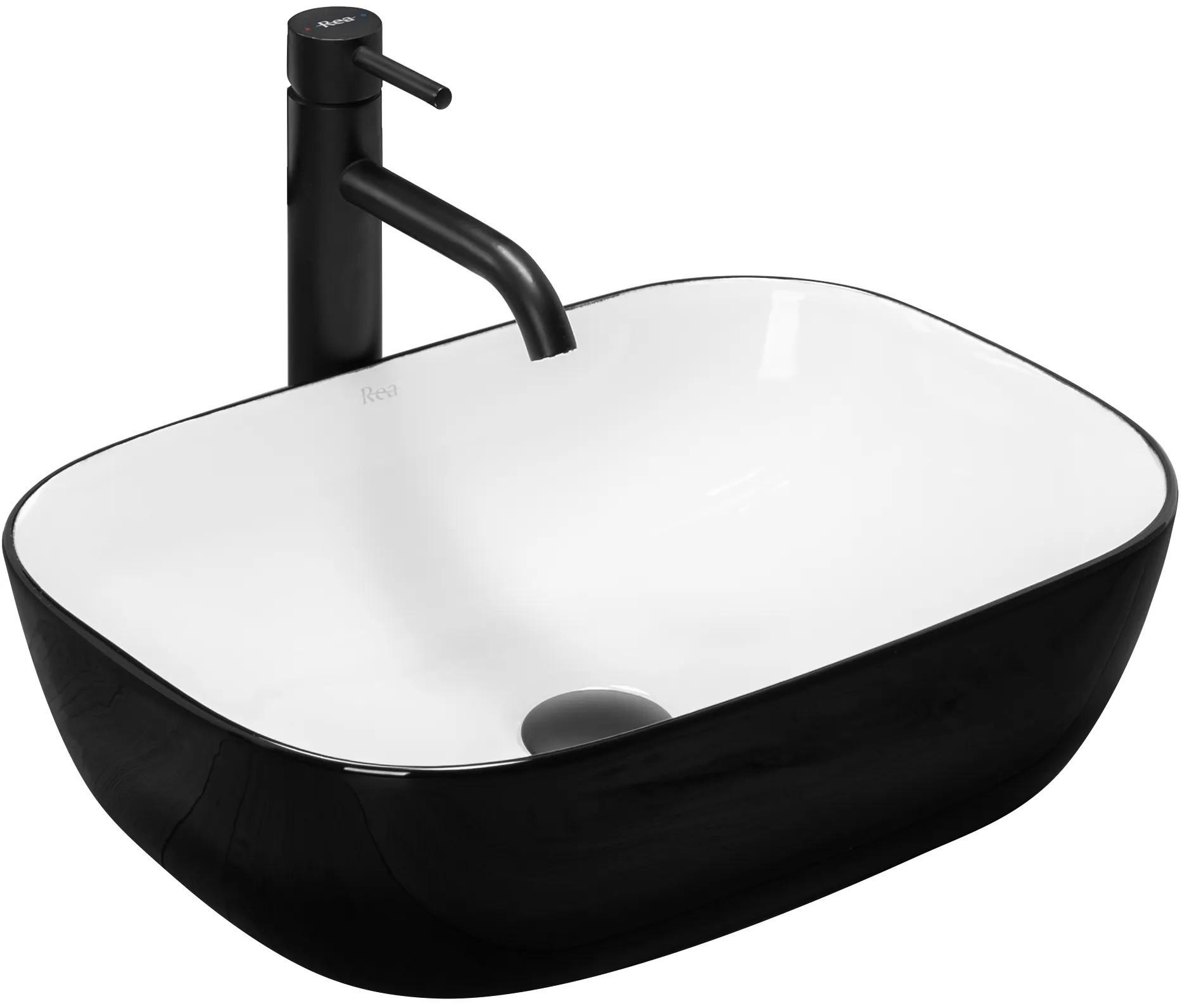 REA Aufsatzwaschbecken Schwarz 33x13.5x46.5 cm